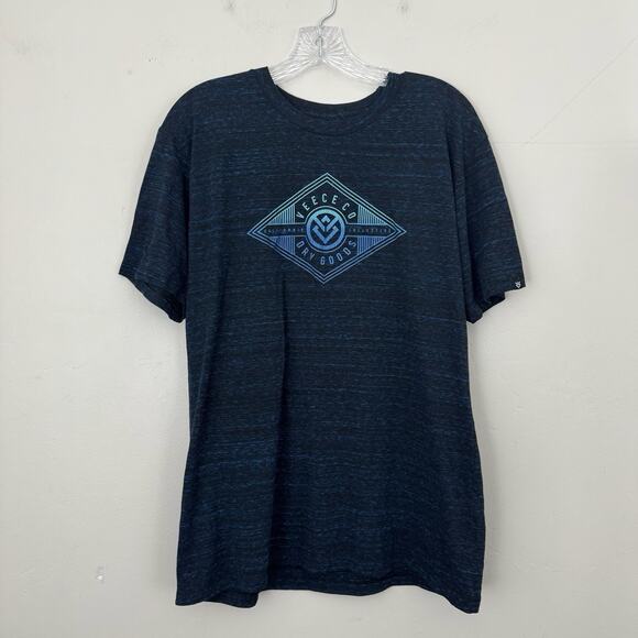 Veece Dark Gray Blue Logo Shirt Sleeve Tee Women’s Size L - Picture 1 of 6